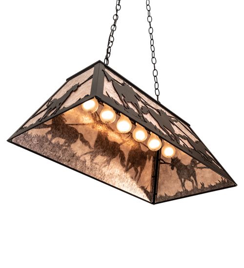 Meyda 33" Long Running Horses Oblong Pendant