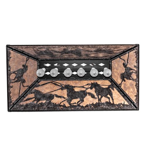 Meyda 33" Long Running Horses Oblong Pendant