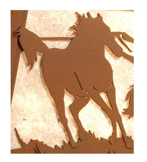 Meyda 33" Long Running Horses Oblong Pendant