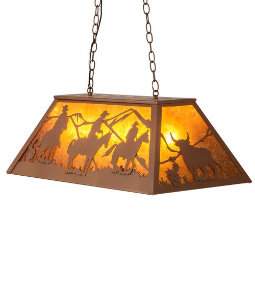 Meyda 33" Long Rustlers Oblong Pendant