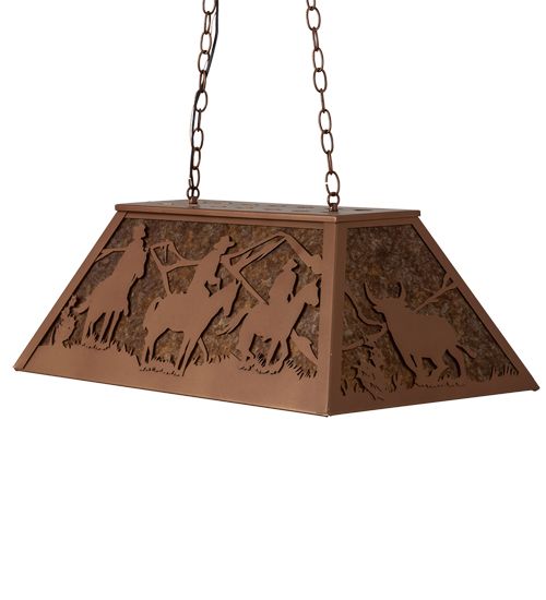 Meyda 33" Long Rustlers Oblong Pendant