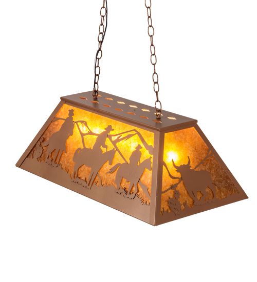 Meyda 33" Long Rustlers Oblong Pendant