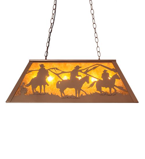 Meyda 33" Long Rustlers Oblong Pendant