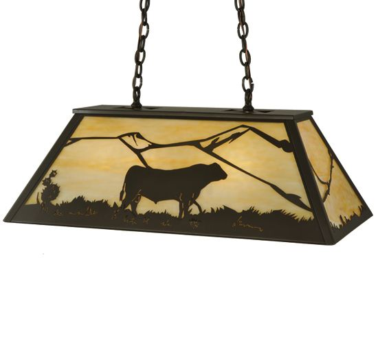 Meyda 33" Long Steer Oblong Pendant