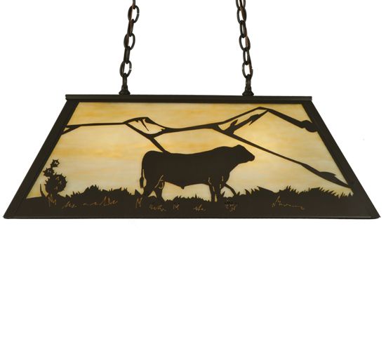 Meyda 33" Long Steer Oblong Pendant