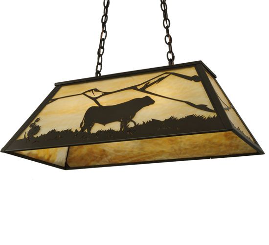 Meyda 33" Long Steer Oblong Pendant