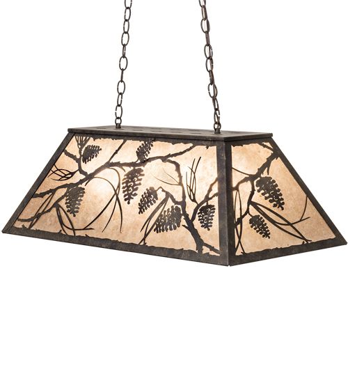 Meyda 33" Long Whispering Pines Oblong Pendant