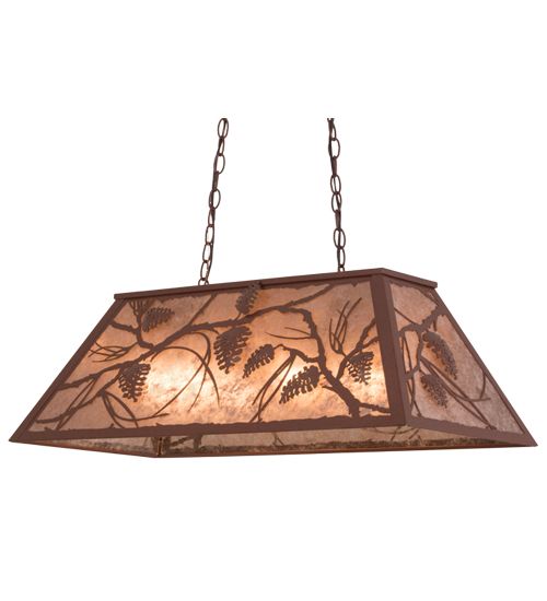 Meyda 33" Long Whispering Pines Oblong Pendant