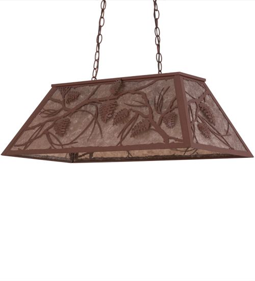 Meyda 33" Long Whispering Pines Oblong Pendant