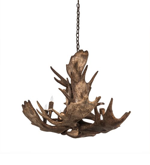 Meyda 33" Wide Antlers Moose 10 Light Chandelier