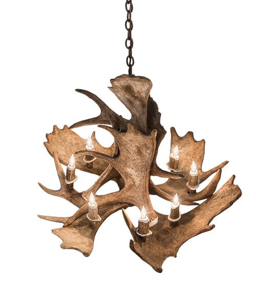 Meyda 33" Wide Antlers Moose 10 Light Chandelier
