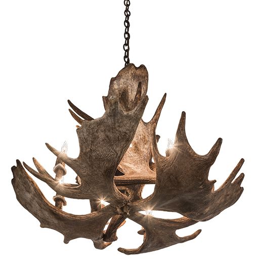 Meyda 33" Wide Antlers Moose 10 Light Chandelier