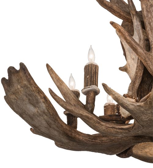 Meyda 33" Wide Antlers Moose 10 Light Chandelier