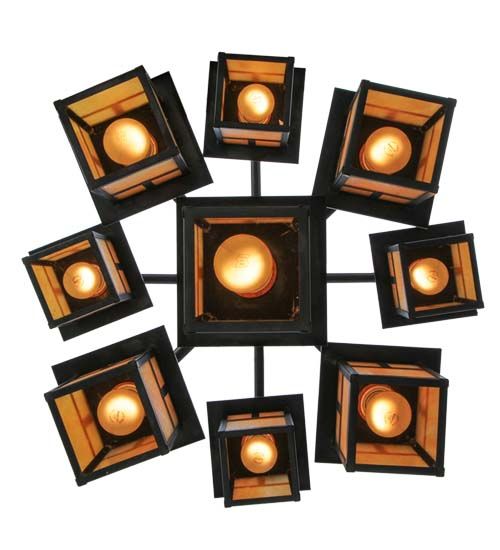 Meyda 34"W Hyde Park T Mission 9 LT Chandelier