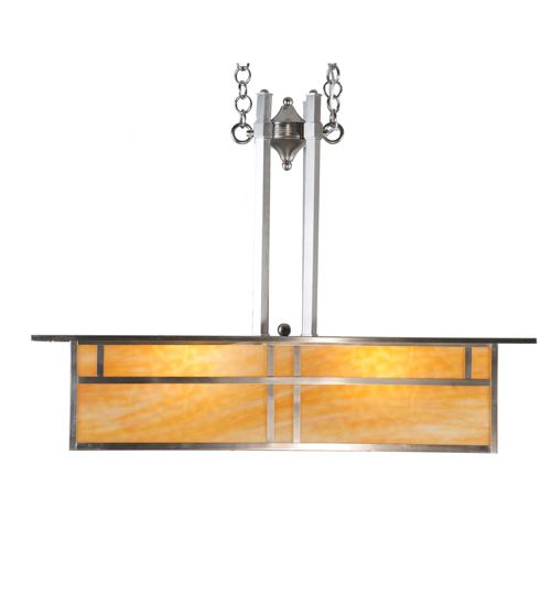 Meyda 35"L Double Bar Mission Oblong Pendant