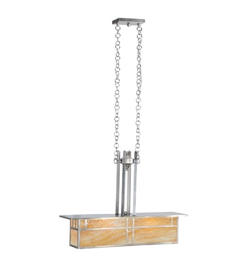 Meyda 35"L Double Bar Mission Oblong Pendant