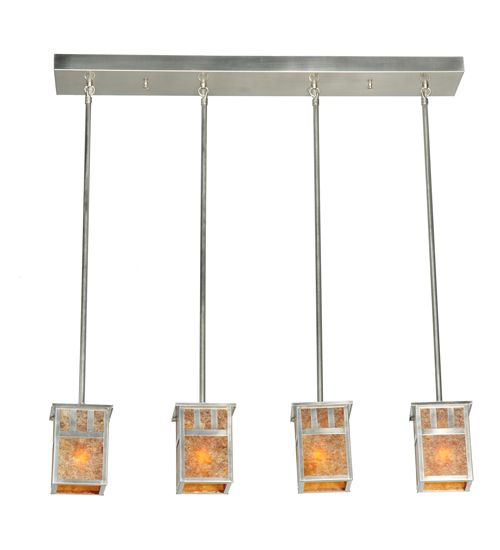 Meyda 36"L Double Bar Mission 4 LT Island Pendant