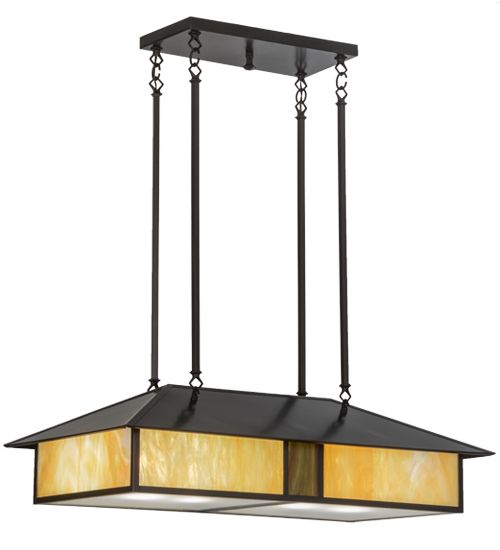 Meyda 36"L Double Bar Mission Oblong Pendant