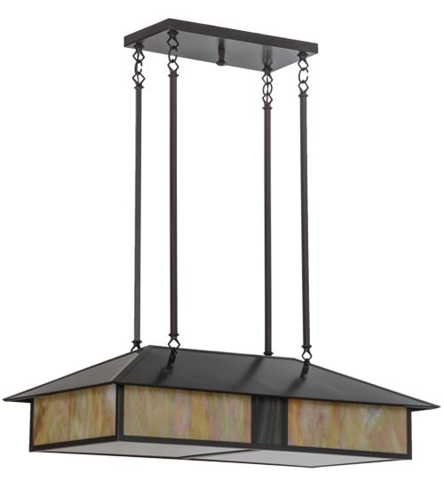 Meyda 36"L Double Bar Mission Oblong Pendant