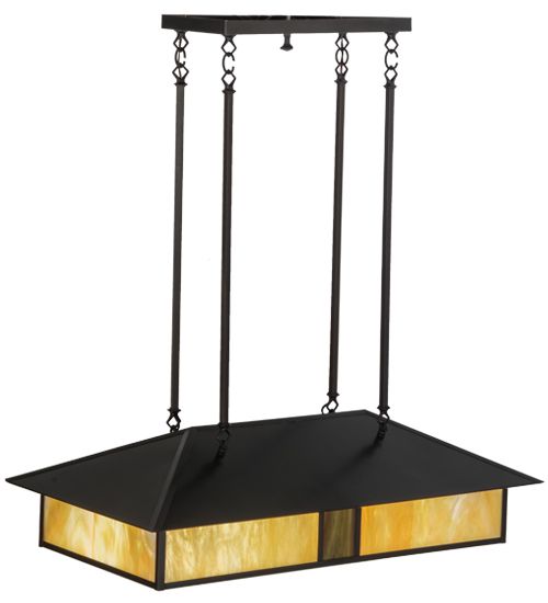 Meyda 36"L Double Bar Mission Oblong Pendant