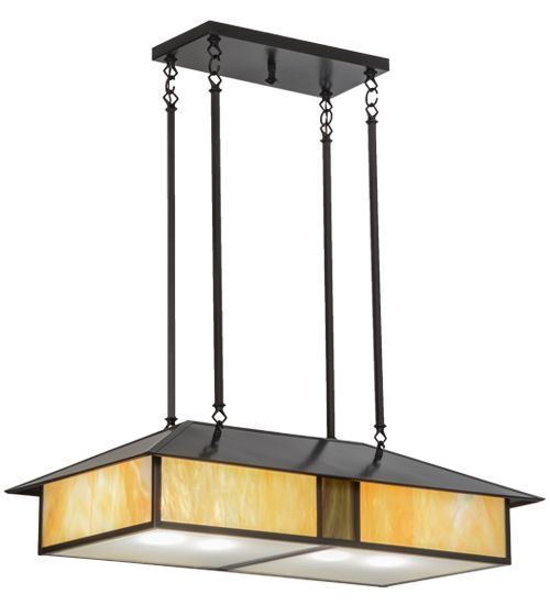Meyda 36"L Double Bar Mission Oblong Pendant