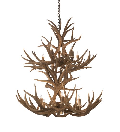 Meyda 36" Wide Antlers Mule Deer 12 Light Chandelier