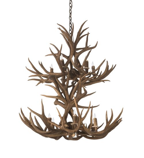 Meyda 36" Wide Antlers Mule Deer 12 Light Chandelier
