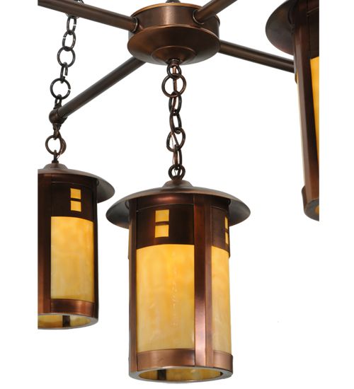 Meyda 36" Wide Fulton Prairie Loft 5 Light Chandelier