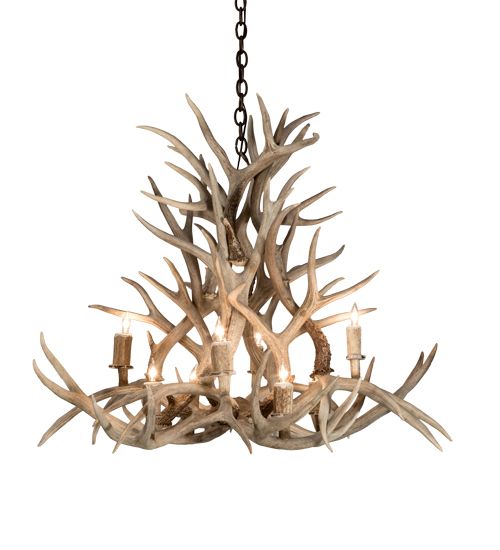 Meyda 38" Wide Antlers Mule Deer 8 Light Chandelier