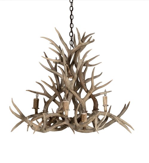 Meyda 38" Wide Antlers Mule Deer 8 Light Chandelier