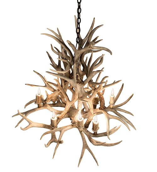 Meyda 38" Wide Antlers Mule Deer 8 Light Chandelier