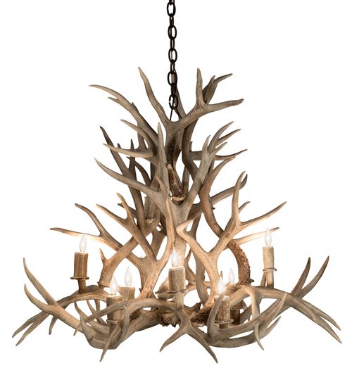 Meyda 38" Wide Antlers Mule Deer 8 Light Chandelier