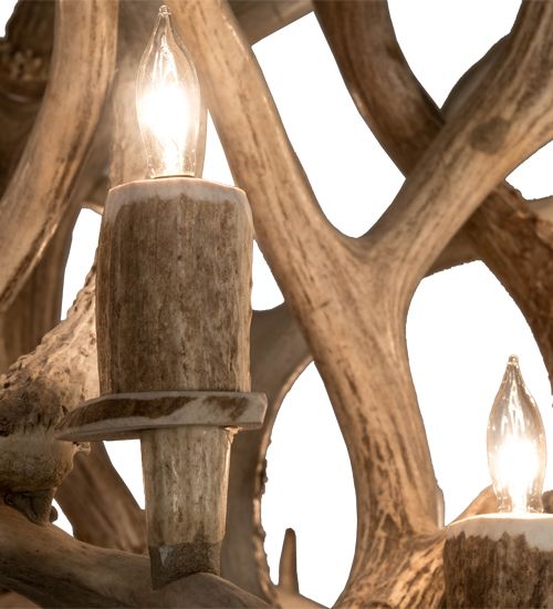 Meyda 38" Wide Antlers Mule Deer 8 Light Chandelier