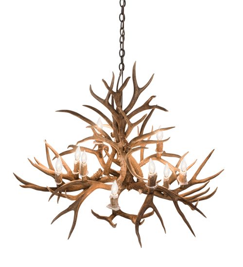 Meyda 42" Wide Antlers Mule Deer 10 LT Chandelier