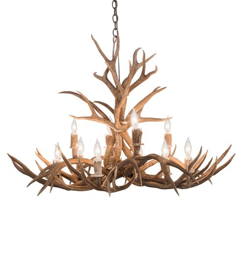 Meyda 42" Wide Antlers Mule Deer 10 LT Chandelier