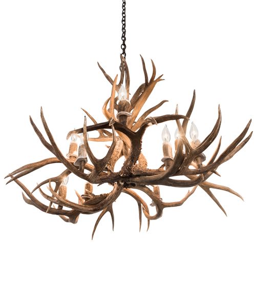 Meyda 42" Wide Antlers Mule Deer 10 LT Chandelier