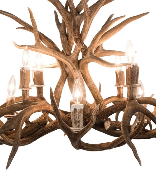 Meyda 42" Wide Antlers Mule Deer 10 LT Chandelier