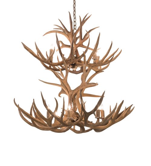 Meyda 42" Wide Antlers Mule Deer 12 Light Chandelier