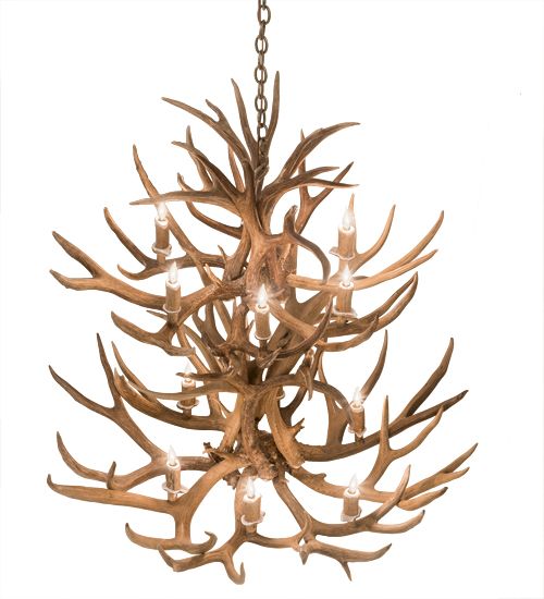 Meyda 42" Wide Antlers Mule Deer 12 Light Chandelier