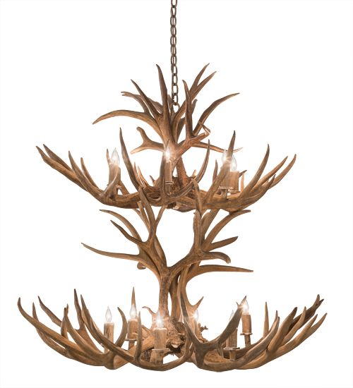 Meyda 42" Wide Antlers Mule Deer 12 Light Chandelier