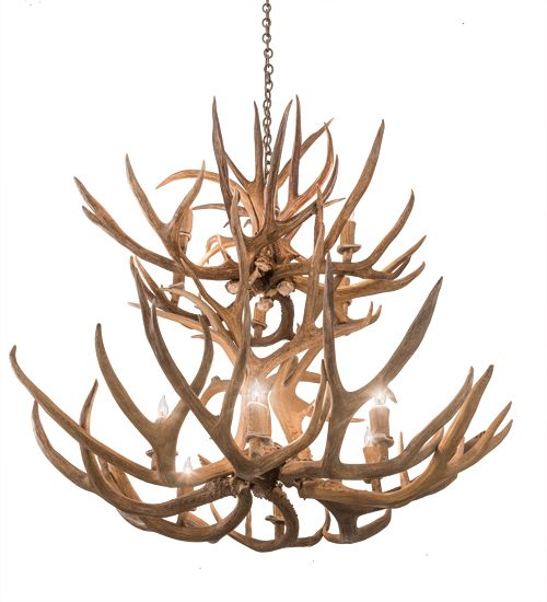 Meyda 42" Wide Antlers Mule Deer 12 Light Chandelier