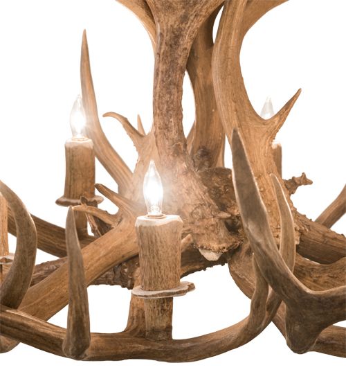 Meyda 42" Wide Antlers Mule Deer 12 Light Chandelier