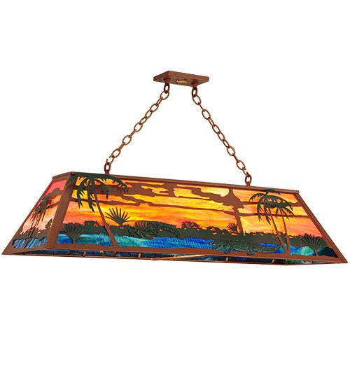Meyda 46"L Swamp Oblong Pendant