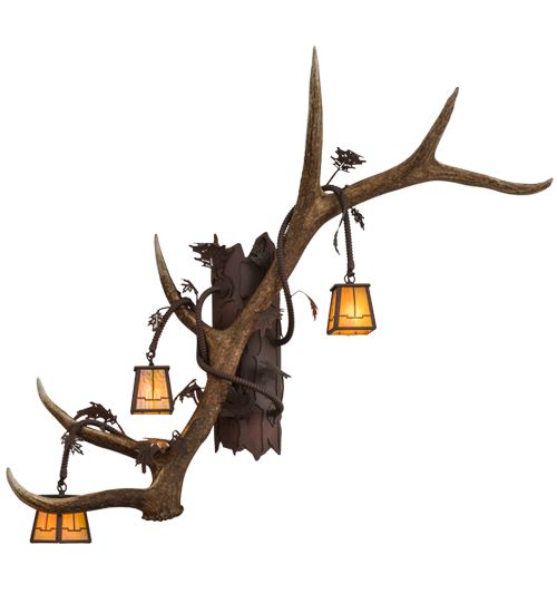 Meyda 46" Wide Antlers Elk 3 Light Wall Sconce