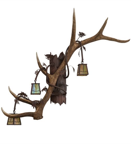 Meyda 46" Wide Antlers Elk 3 Light Wall Sconce