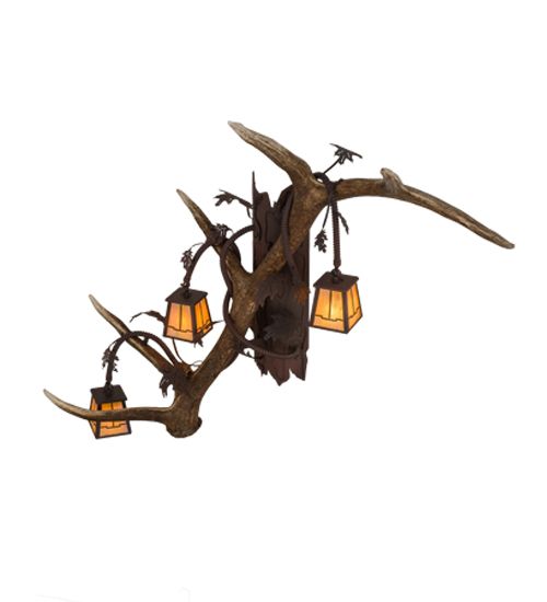 Meyda 46" Wide Antlers Elk 3 Light Wall Sconce
