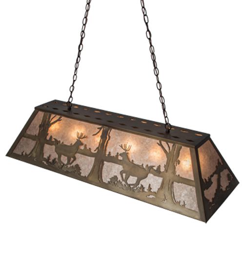 Meyda 48"L Deer at Lake Oblong Pendant