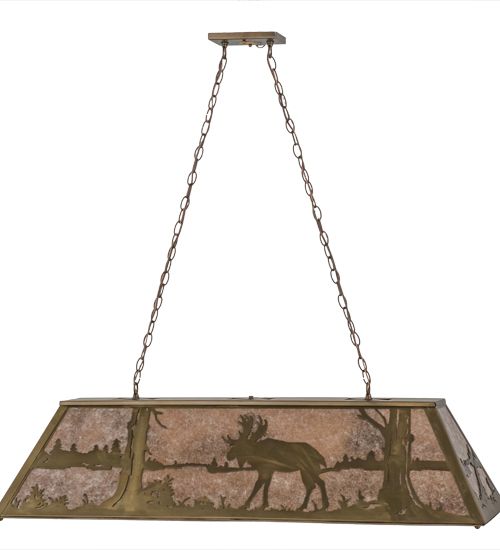 Meyda 48"L Moose at Lake Oblong Pendant