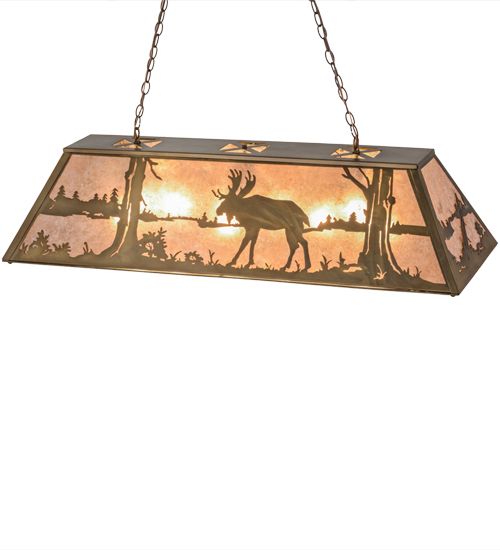 Meyda 48"L Moose at Lake Oblong Pendant