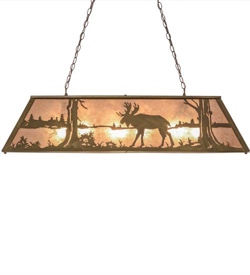 Meyda 48"L Moose at Lake Oblong Pendant